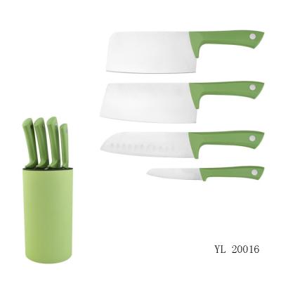 China Sustainable Manufacturing Cleaver 6.5inch Knife Custom ABS Handle 7inch Chef Knife PP Holder Stainless Steel Knife Sets for sale