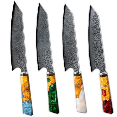 China 8 Inch Durable 67 Layers Stable Wood Resin Handled Octagonal Wooden Handle Damascus Steel Chef's Knife for sale