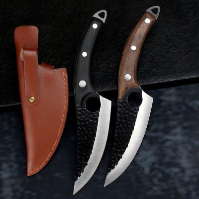 China Sustainable Hand Forged Boning Knife Meat Cleaver High Carbon Steel Universal Chef Knife With Sheath for sale