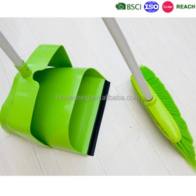 China Home Good Quality Plastic Windproof BSCI Dustpan and Reading Brush Dustpan with Broom Set for sale