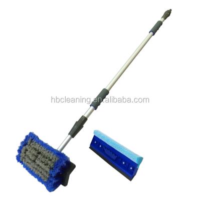 China PP Car Brush With Telescopic Water Fed Pole , Auto Car Wash Squeegee for sale