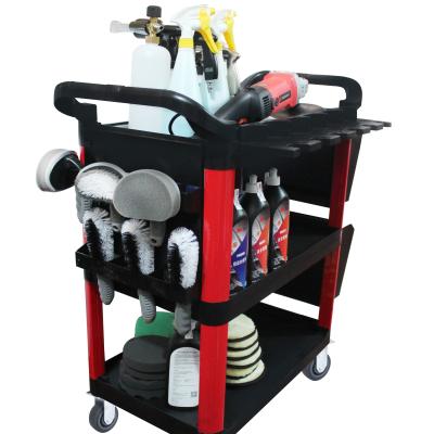 China PP DIY Tool Box Trolley Without Drawer For Car Beauty Mechanics Tool Trolley Trolley Tool for sale