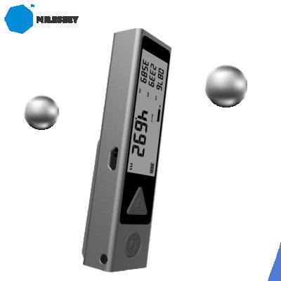 China Mileseey M120 Pocket Light Clip Rechargeable USB 40m Range Metal Laser Distance Meter Measure 90*23*13.7mm for sale