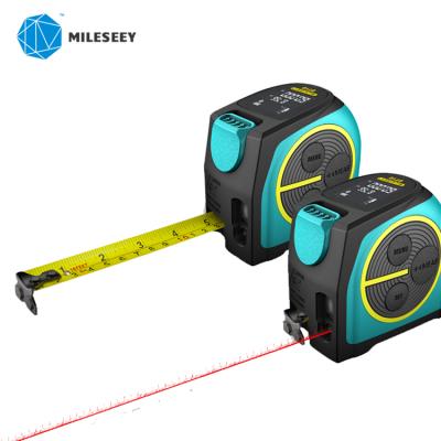 China Clear Reading with HD Backlight Display Lock Laser Positive Toggle Tape Measure 2 in 1 Laser Tape Measurer Laser Tape Measure for sale