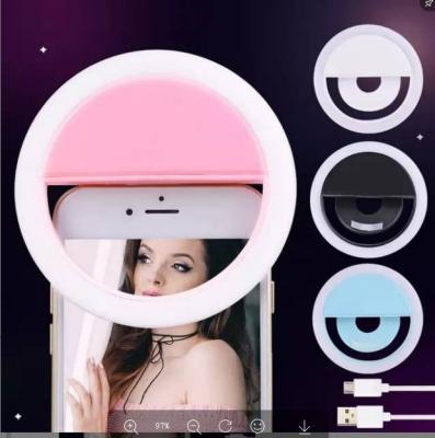 China Portable Rechargeable Selfie Selfie LED Ring Fill Light Camera for iPhone Android Phone for sale