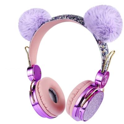 China Air Plug In Headphones w/Mic 3.5mm Jack Adjustable Headband Pink Over On Ear Wired Kids Headphones For Girls for sale