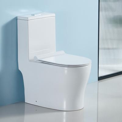 China Automatic Operation Chinese Wc Bathroom Washdown Siphonic Ware Sanitary Ware One Piece Ceramic Toilet for sale