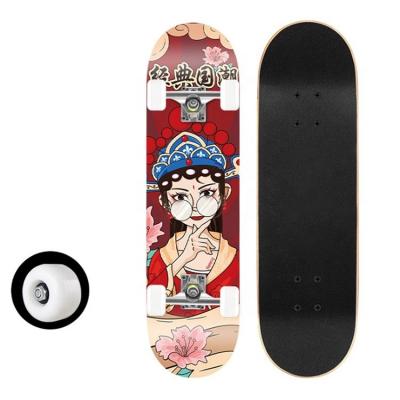 China Outdoor Activities Four-wheel Skateboards Adult Double Deformed Kids Maple China Wood Skateboards Teenage Girls Adults Boys for sale