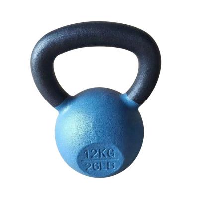 China Durable Wholesale Low Price Competition Cast Iron Power Coated Vinyl Kettlebell With Steel Handle for sale