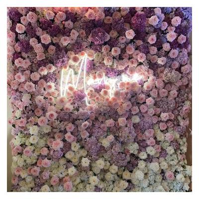 China Wedding Handmade White Wall Wedding Decoration 3D Rose Artificial Silk Flower Luxury Colorful Flower Panel Backdrop for Sale for sale