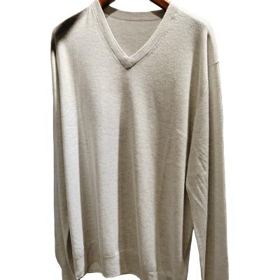 China 2023 Anti-pilling Cashmere V Neck Sweater Men's Silk Sweater Wholesale for sale