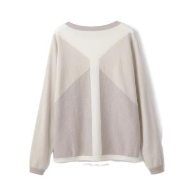 China Anti-pilling Latest Fashion Women Cashmere Knitted Sweater With Contrast Color for sale