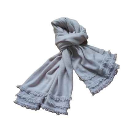 China Fashion Design Women's Anti-pilling 100% Cashmere Scarf With Tassel for sale