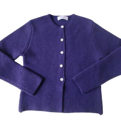 China Pure Cashmere Anti-Pilling Kids Purple Cardigan With Buttons for sale