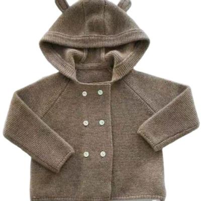 China Anti-pilling cute hoodie kids cardigan sweater with buttons for sale