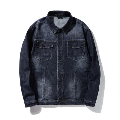 China Factory Price Cheapest Sustainable Wholesale Lightweight Long Sleeve Jacket Casual Dark Blue Mens Denim Jacket for sale