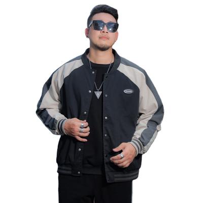 China Big And Tall Men's Long Sleeve Letter Print Men's Jacket Plus Size Viable Large Size Black Loose Casual Jacket for sale