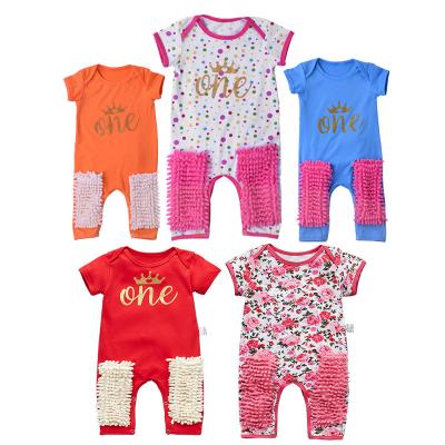 China New Hot Custom Made 100% Cotton Kids Fashion Romper Baby Shorts Sleeve Baby Cotton One Piece Romper for sale