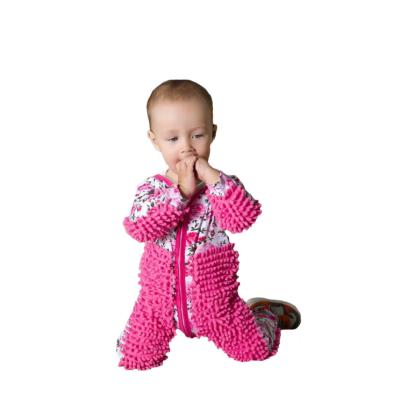 China Pink 100% Baby Cozy Cotton Zipper Long Sleeves Wipe European and American Romper Overalls for sale