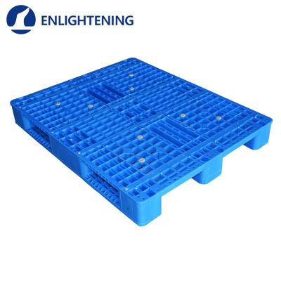 China 4 Way Single Sided Entry Heavy Duty Economical Steel Reinforced Durable Plastic Pallet For Warehouse Storage for sale