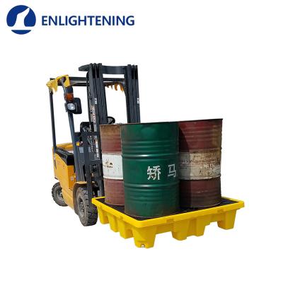 China Single Sided 4 Drum Damped Textile Industry Retaining Oil Drum Pallet For Industrial Use for sale