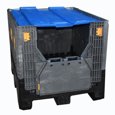 China Durable Heavy Duty Plastic Pallet Container Bulk Container 1200x1000x975mm for sale