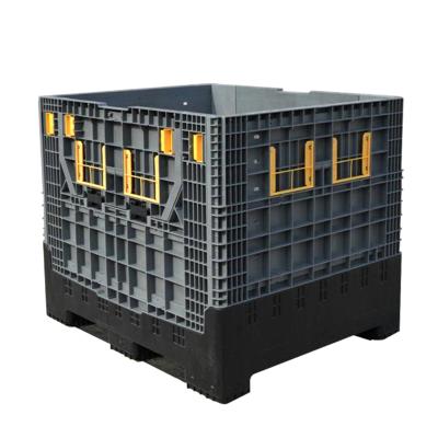 China Plastic Container 1200*1000*1000mm Collapsible Stackable Collapsible Pallet Box Auto Parts Container for Reuse and Waster Management for sale