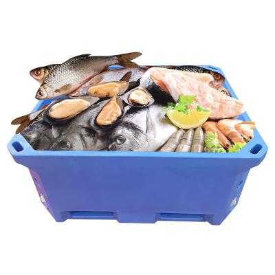 China 660L Durable Heavy Duty Heavy Duty Regular Heavy Duty LLDPE Regular Stackable Insulated Fish Tub For Transport for sale