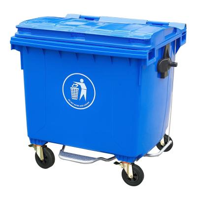 China 1100L /660Ldustbin plastic waste bin for sale sustainable plastic garbage containers prices with wheels for sale