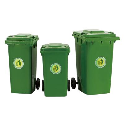 China Sustainable HDPE 120L Outdoor Wheelie Bin Plastic Garbage Bin / Container for sale