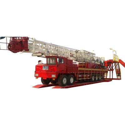 China Construction Material Stores API Standard 40 Ton Load Truck-mounted XJ250 Rig Workover Rig 600m Drilling Rig For Oilfield for sale