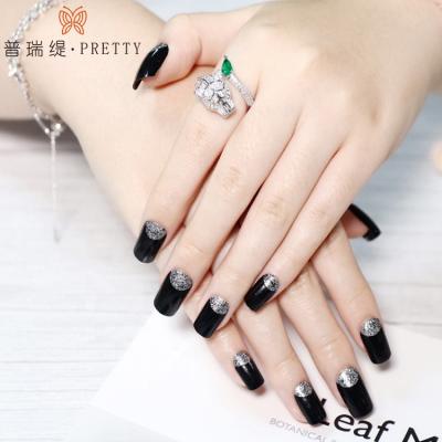 China New Design Luxury Press On Nails Shine Artificial Nails False Nails With Glue for sale