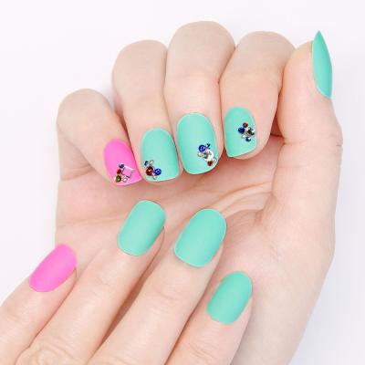 China NAIL SALON Frosted Texture Color Matching Jewelry Nails Short Nails for sale