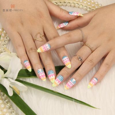 China 2020 Hot Selling Colorful Design False Nails Accept Logo Brand Custom Wholesale Private ABS Full Cover Finger Design From China for sale