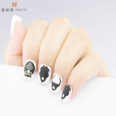 China Design Cartoon Black And White Pattern Transparent Double Sided Strips Stickers Artificial Nails for sale