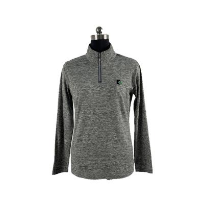 China Gray Melange 88% Polyester 12% Elastane Base Layer Women Riding 88% Polyester 12% Elastane Long Sleeve Equestrian Shirts for sale