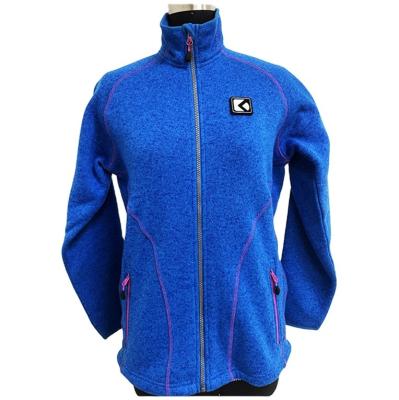 China Factory Factory Polyester Blend Map High Quality Raw Fleece Full Zipper Long Sleeve Ladies Jacket for sale