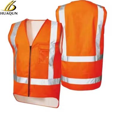 China Strip Mesh Fabric Construction Security Safety Reflective Vest for sale