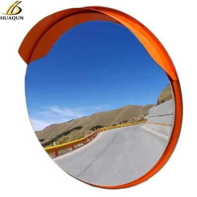 China Unbreakable Round Convex Mirror For Road Safety Orange Color for sale