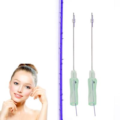 China Easy to use tooth type 4D lifting thread cannula 19G100mm needle blunt absorbable pdo for face lifting for sale