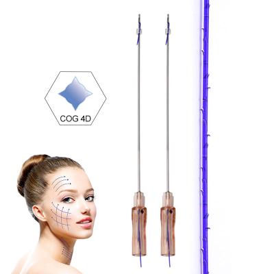 China Easy to use cosmetic surgical cannula 19G 100mm suture pdo thread breast lift Korea tooth 4D W for sale