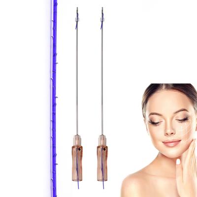 China Easy to use anti-aging double needle thread 20G hilo aguja 4D tooth 4D thread lift 400mm dop for sale