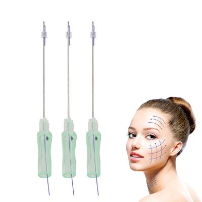 China Easy to use skin care meso l pdo 21g 60mm fio suture pdo thread cannula meso lift medical tooth 3d eyebrow burr lift blunt pdo threads for sale