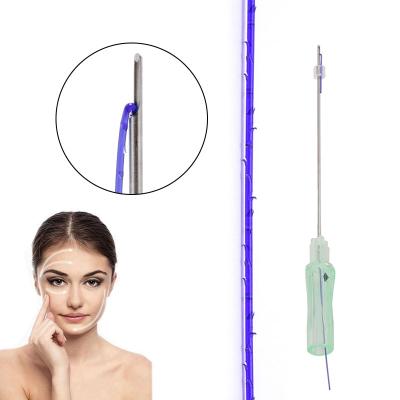 China Easy To Use Disposable 19G Needle 19G 100mm Face Lift Pdo Polidioxanona V Medical Line 4D L Tooth With Private Label for sale