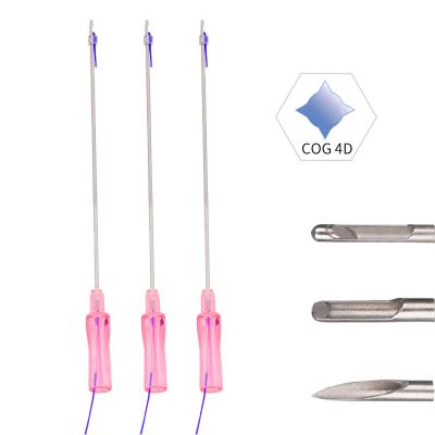 China Easy to use 4d 18g 150mm tooth r cannula thread silhouette i absorbable pdo needle strong lifting thread for sale