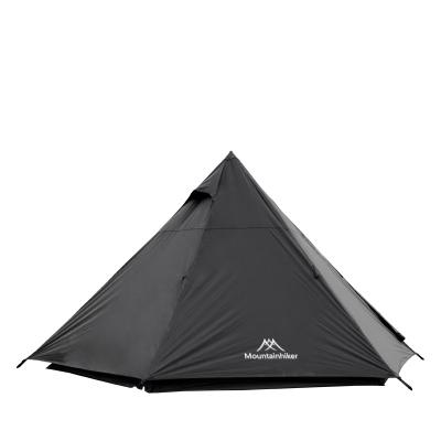 China Durable Wholesale Black Pyramid Canvas Camping Waterproof Outdoor Mountainhiker Tent for Family for sale