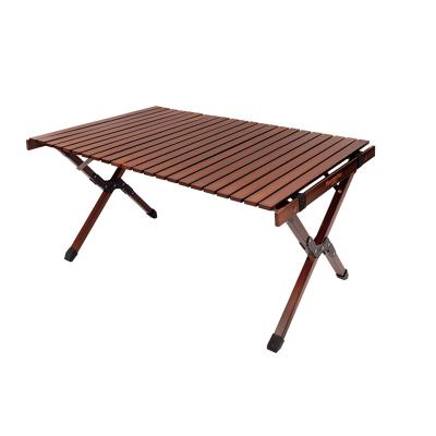 China Mountainhiker Wholesale Folding Egg Roll Easy Table Folding Beech Wood Camping Easy Carry Outdoor Table To Increase Picnic for sale