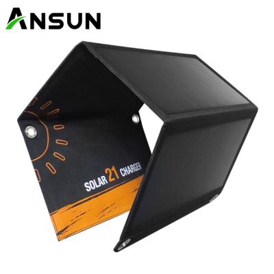 China Wholesale Solar Charger Voltage Regulation/Intelligent Recognition/Auto Resume Phone Folding Dual Usb Charger With Solar Panel for sale