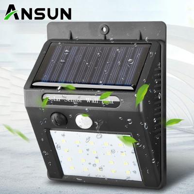 China Garden 20 Led IP65 PIR Wireless Motion Sensor Wall Lamp Waterproof Outdoor Led Solar Garden Light for sale