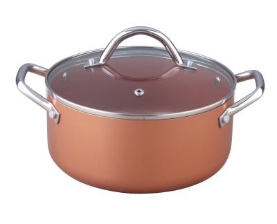 China Pressed Casserole With Copper Coated Induction Base cooking pot for sale